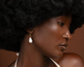 Dainty Drop Earrings-White