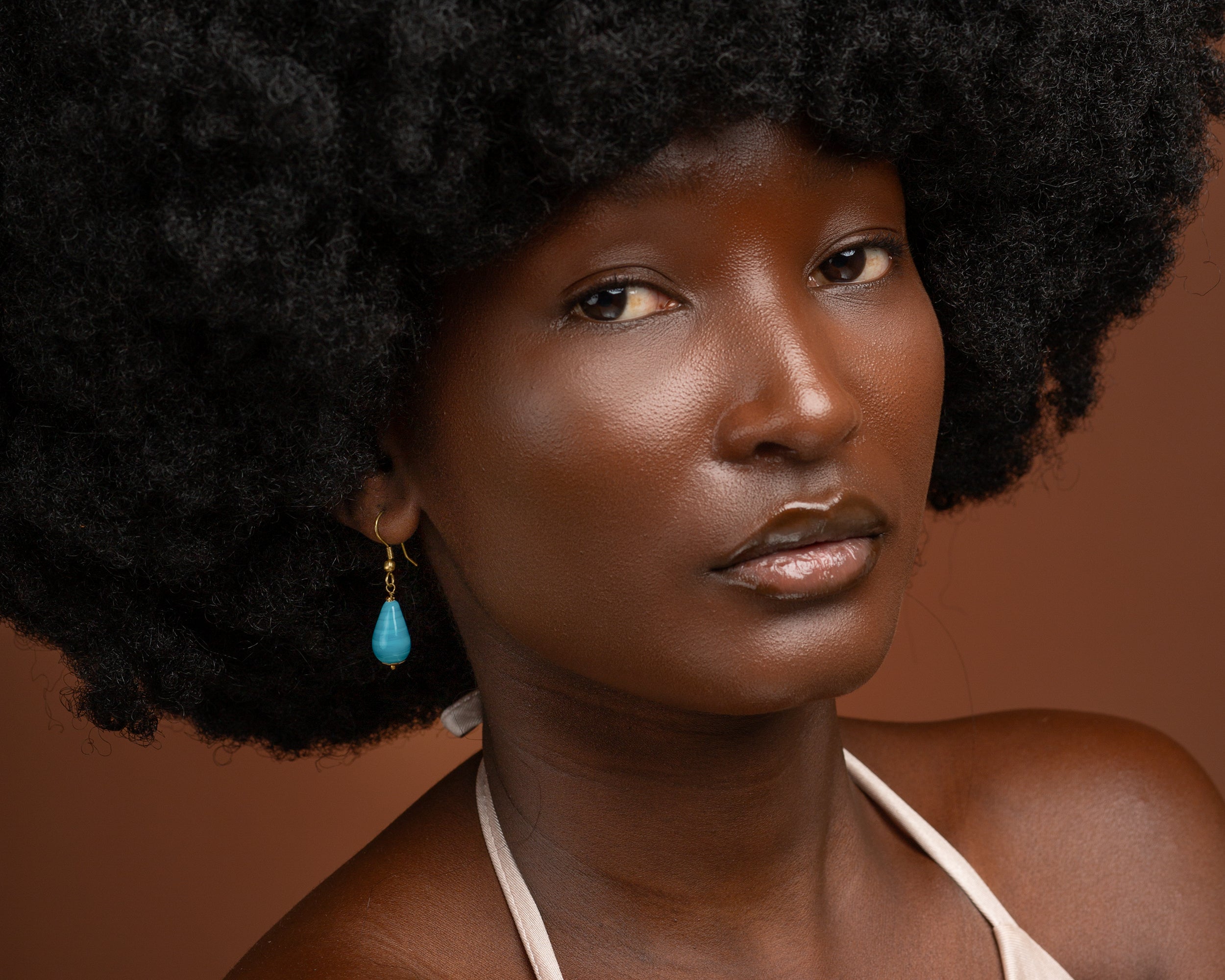 Dainty Drop Earrings -Blue