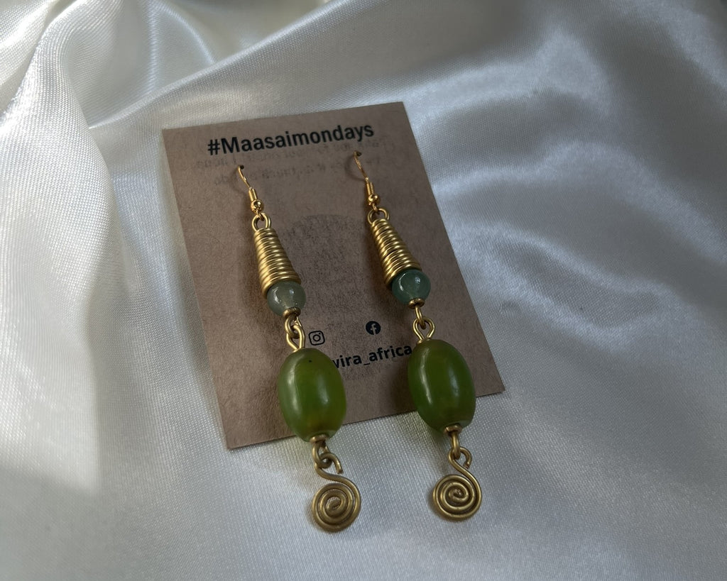 Nasira Earrings- Light Green