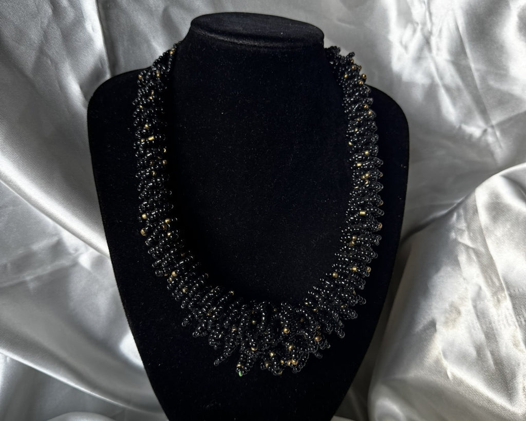 Fahari Necklace -Black and gold