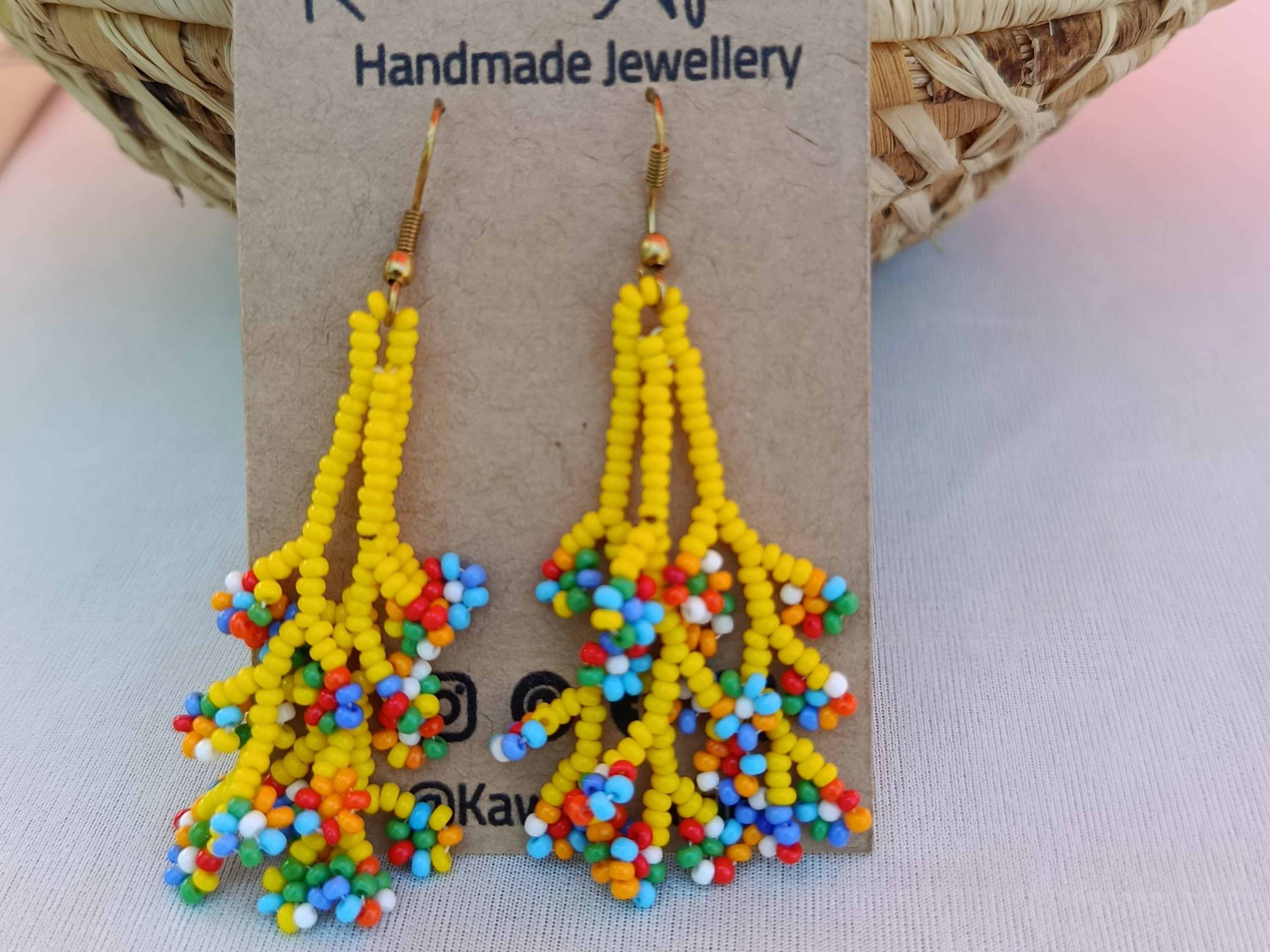 Maua Earrings -Yellow &Multi-colour
