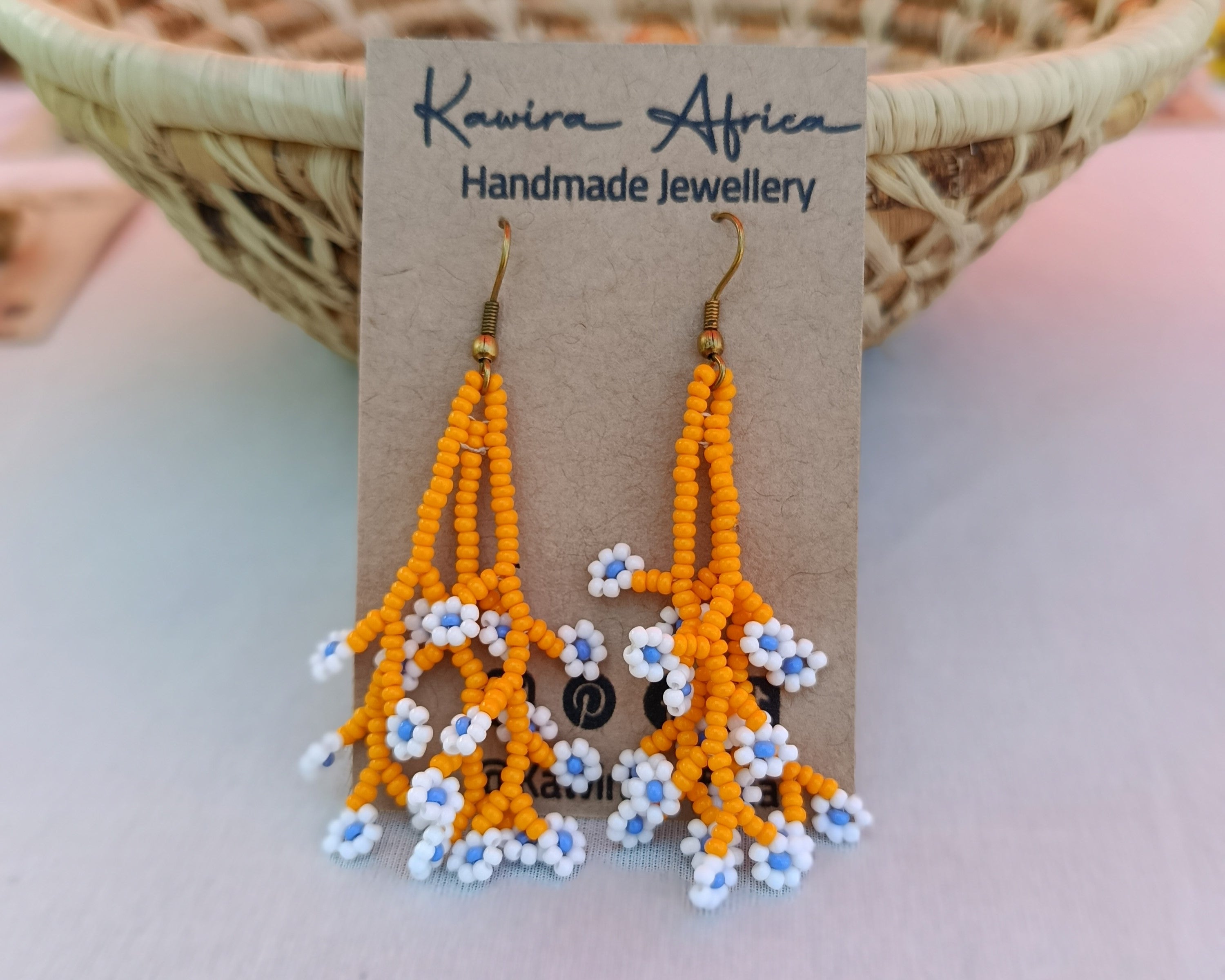 Maua Earrings -Orange
