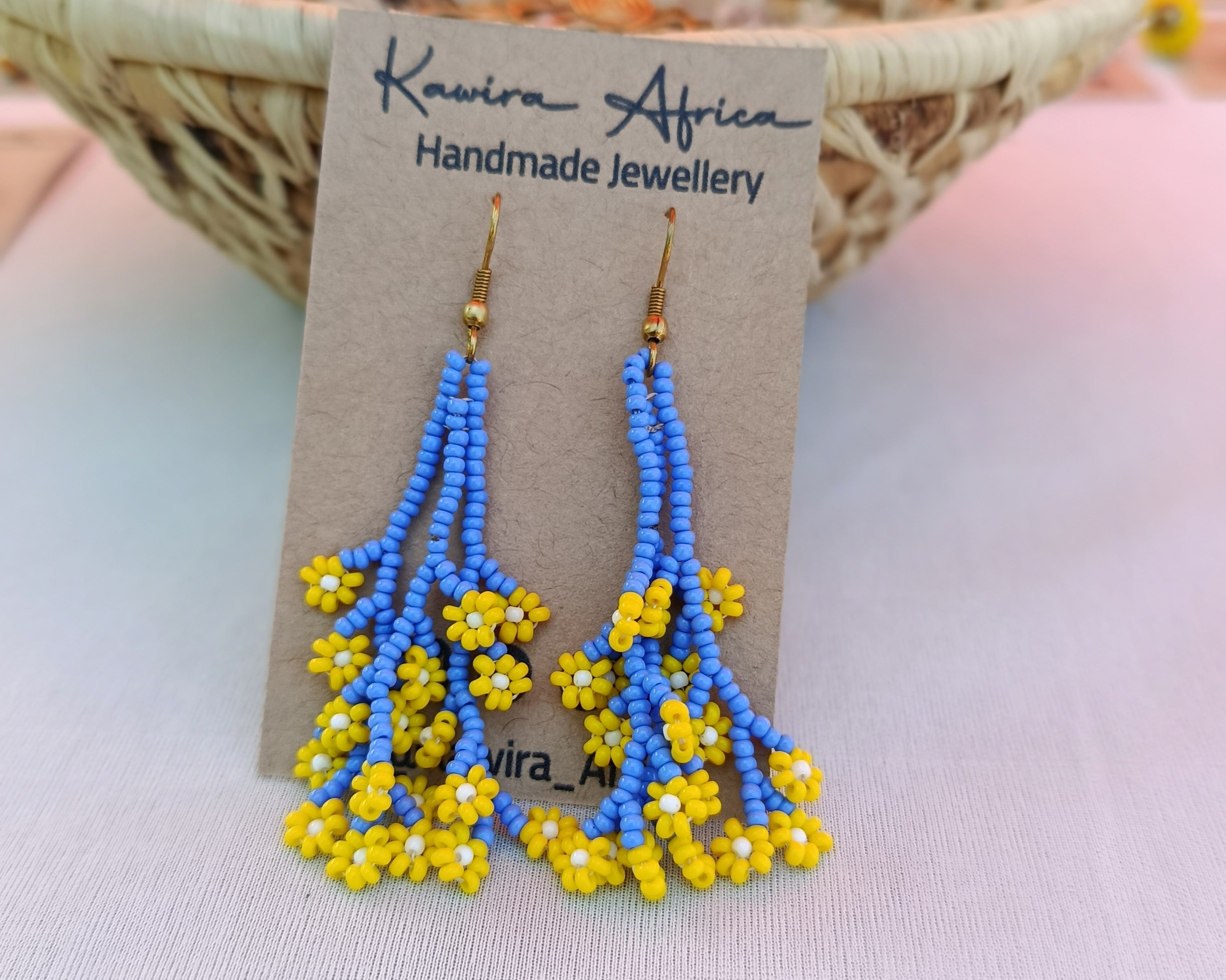 Maua Earrings -Light Blue