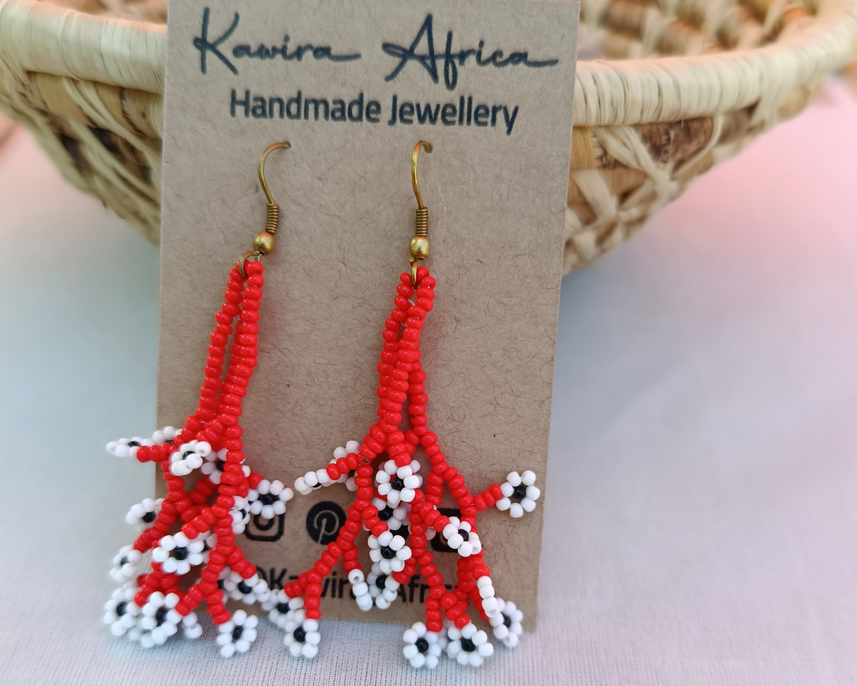 Maua Earrings - Red