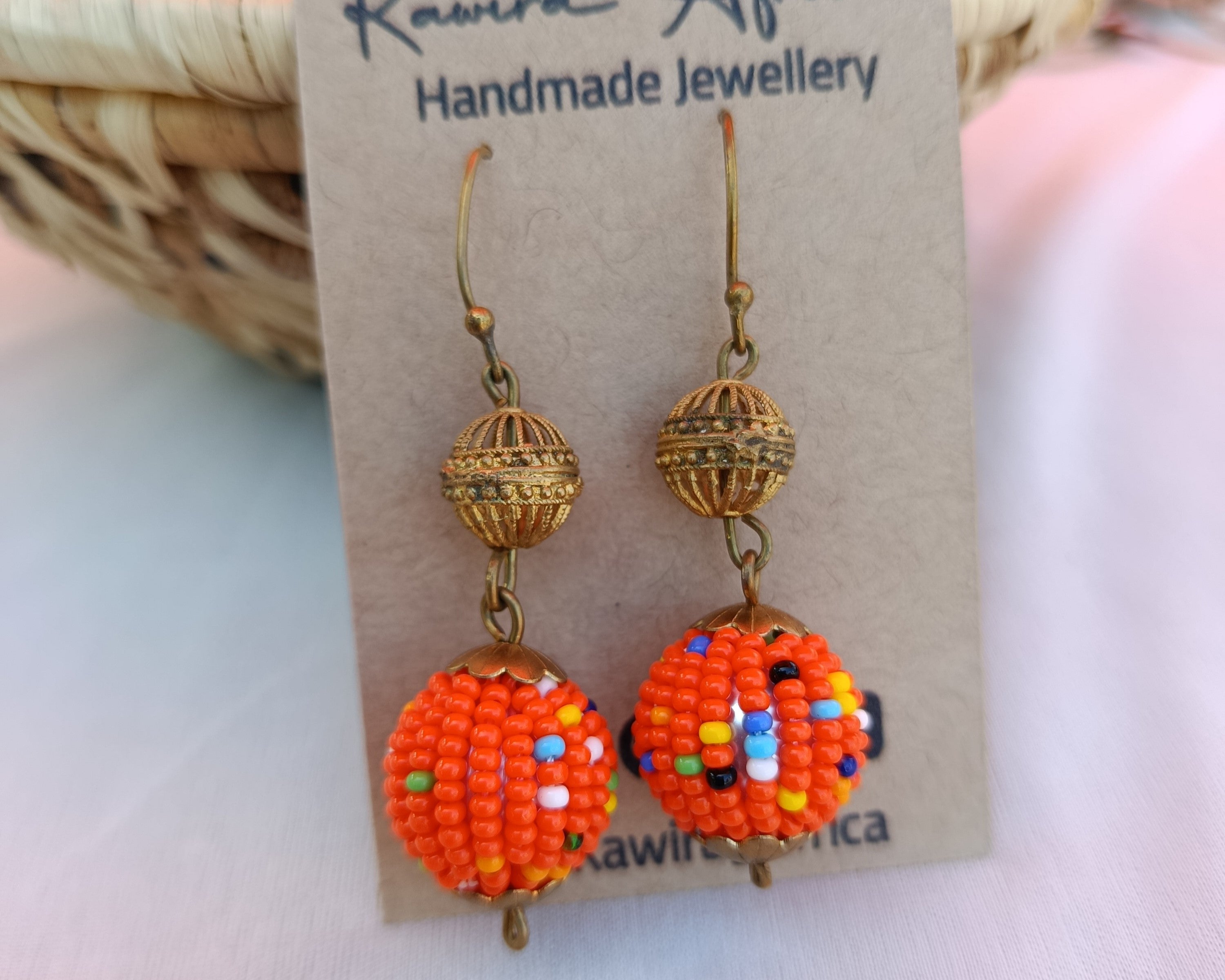 Orange Drop Earrings
