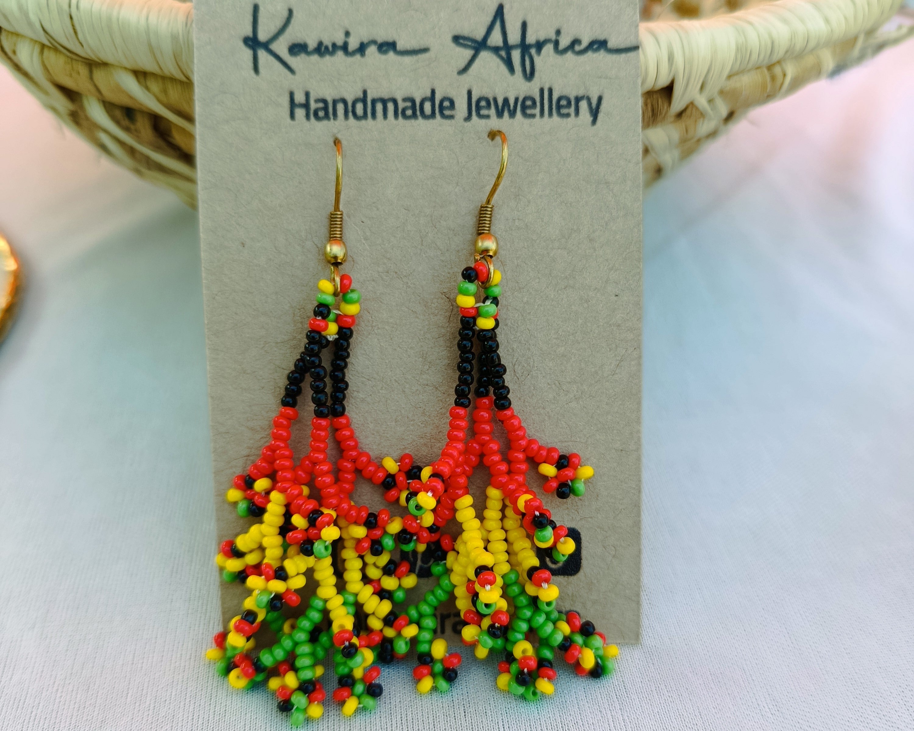 Maua Earrings -Rasta