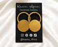 Safi Hoops – handmade minimalist brass disc and gold hoop earrings by Kawira Africa